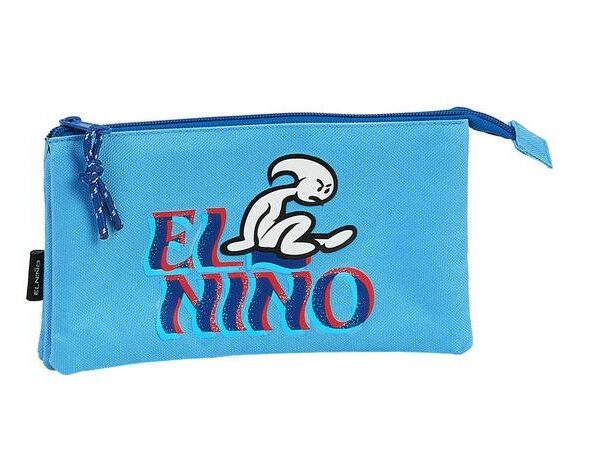Portatodo Triple El Niño Light Blue 22x12x3cm