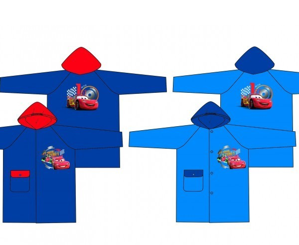 Impermeable 3Und. Cars Disney T.2-4-6