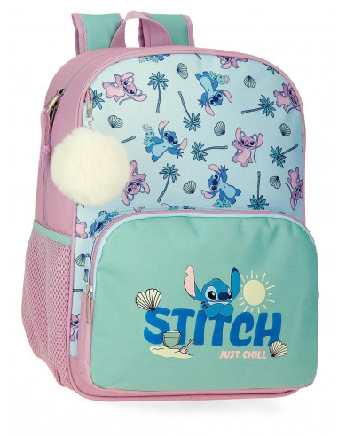 Mochila Escolar Stitch 38x30x12cm.