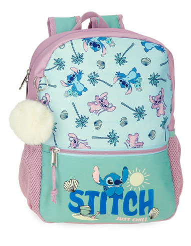 Mochila Escolar Stitch 33x27x11cm.