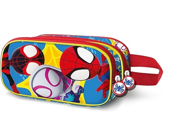 Estuche Portatodo 3D Doble Marvel Spiderman Amazing 22 x 10 cm