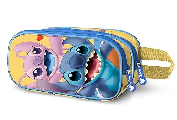 Estuche Portatodo 3D Doble Disney Lilo y Stitch Ocean 22 x 10 cm