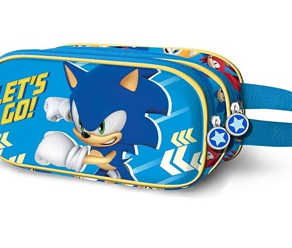 Estuche Portatodo 3D Doble Sonic The Hedgehog - SEGA Go 22 x 10 cm