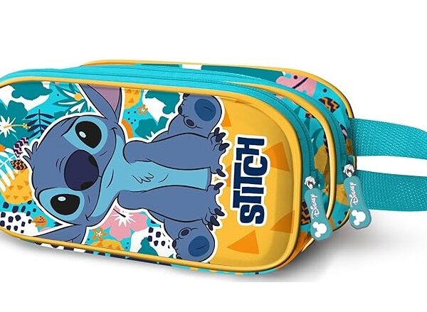 Estuche Portatodo 3D Doble Disney Lilo y Stitch Colors 22 x 10 cm