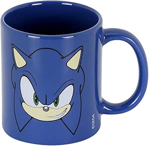 Taza Azul Sega-Sonic Face- 13 x 9.5 cm