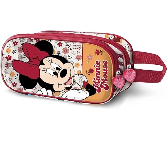 Estuche Portatodo 3D Doble Disney Minnie Mouse Flowered 22 x 10 cm