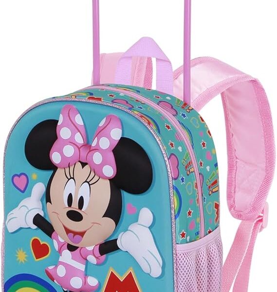 Mochila 3D con Ruedas Pequeña Disney Minnie Mouse Greet 26 x 34 cm