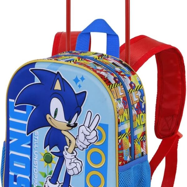 Mochila 3D con Ruedas Pequeña Sonic The Hedgehog - SEGA Unstoppable 26 x 34 cm
