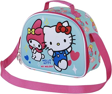 Bolsa Portamerienda 3D Sanrio Unisex Kids, Azul Hello Kitty 26 x 20 cm