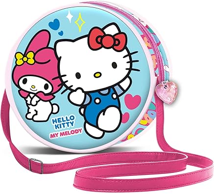 Bolso Redondo Sanrio Unisex Kids, Azul Hello Kitty 7x18,5x18,5 cm