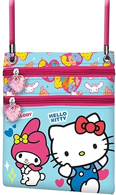 Bolso Action Vertical Sanrio Unisex Kids, Azul Hello Kitty 4x15x17cm