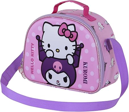Bolsa Portamerienda 3D Sanrio Unisex Kids, Rosa Hello Kitty 26 x 20 cm