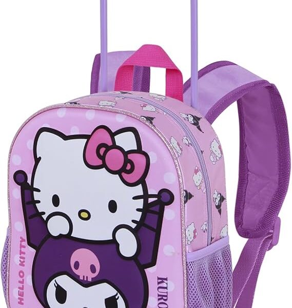 Mochila 3D con Ruedas Pequeña Karactermania Sanrio Hello Kitty Playful 26 x 34 cm