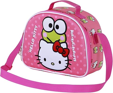 Bolsa Portamerienda 3D Sanrio Unisex Kids, Rosa Hello Kitty 10x26x20 cm