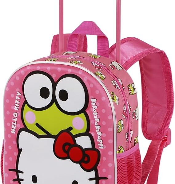 Mochila 3D con Ruedas Pequeña Karactermania Sanrio Hello Kitty Funny 26 x 34 cm
