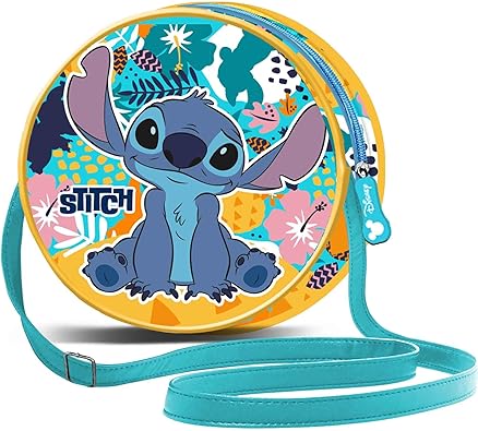 Bolso Redondo Unisex Kids, Turquesa Lilo y Stitch Disney 7x18,5x18,5cm