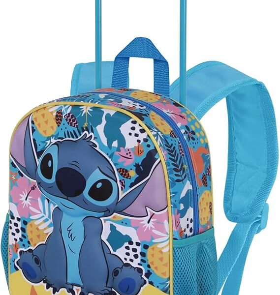 Mochila 3D con Ruedas Pequeña Disney Lilo y Stitch Colors 26 x 34 cm,