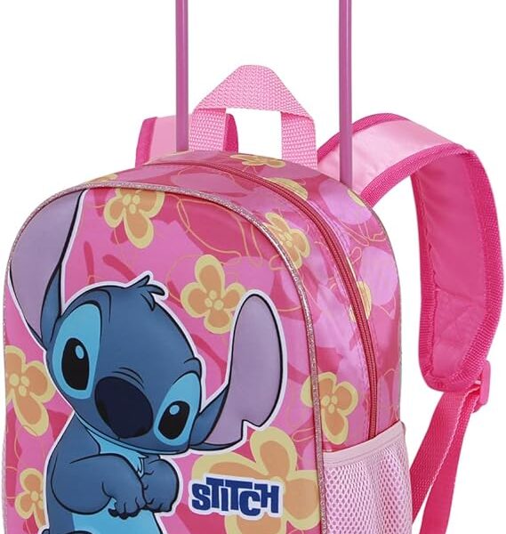 Mochila 3D con Ruedas Pequeña Disney Lilo y Stitch Cute 26 x 34 cm,