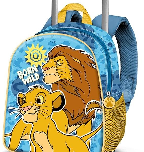 Mochila 3D con Ruedas Pequeña Disney El Rey León Wild 26 x 34 cm