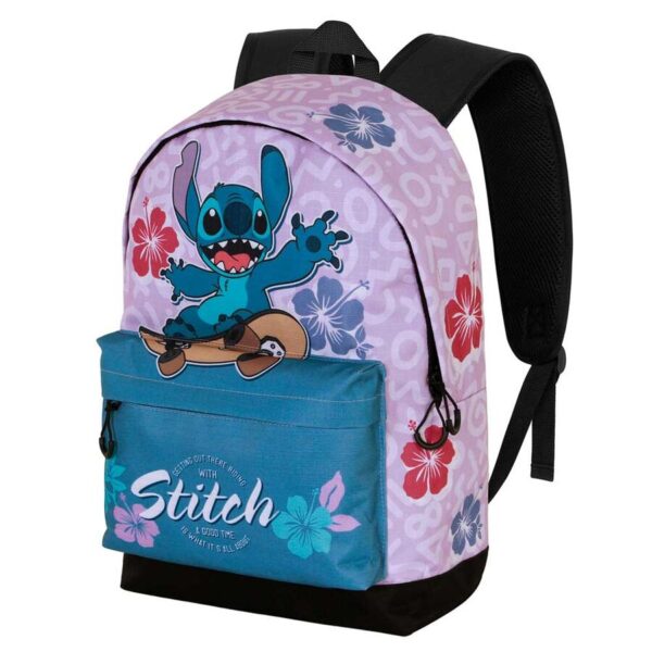 Mochila Skate Stitch Disney Adaptable 44x31x18cm.