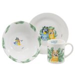 Set de Ceramica 3 Pcs Bluey, Cuenco, Plato y Taza