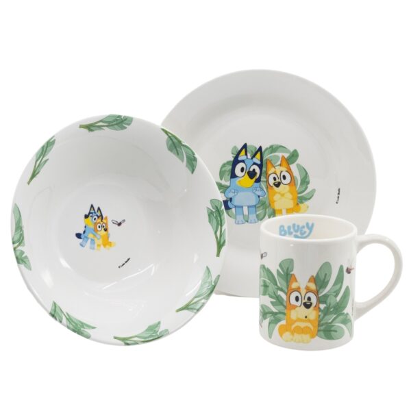 Set de Ceramica 3 Pcs Bluey, Cuenco, Plato y Taza