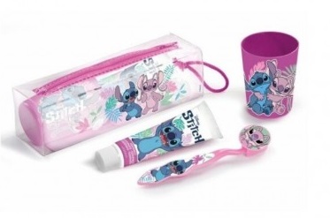 Pack Neceser, Vaso, Cepillo Dental y Dentrifico 75ml Stitch
