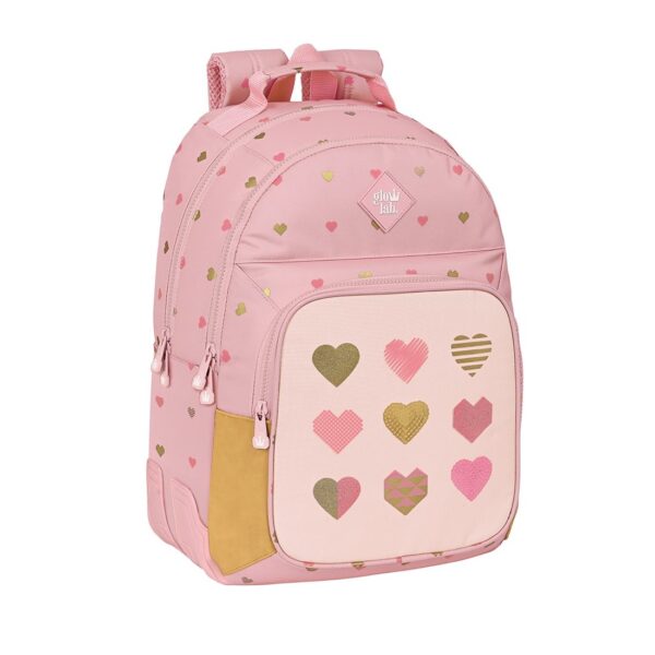 Mochila doble adaptable Glowlab Hearts 32x15x42cm