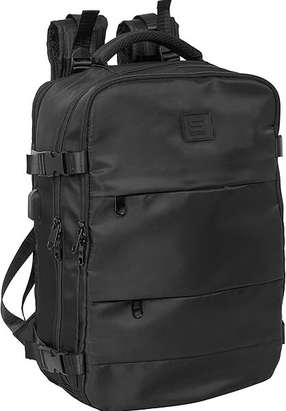 Mochila de Viaje en Cabina Negro, para Portátil 15,6'' 29x19x44 cm