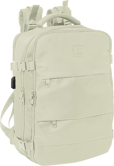 Mochila de Viaje en Cabina Beige, para Portátil 15,6'' 29x19x44 cm