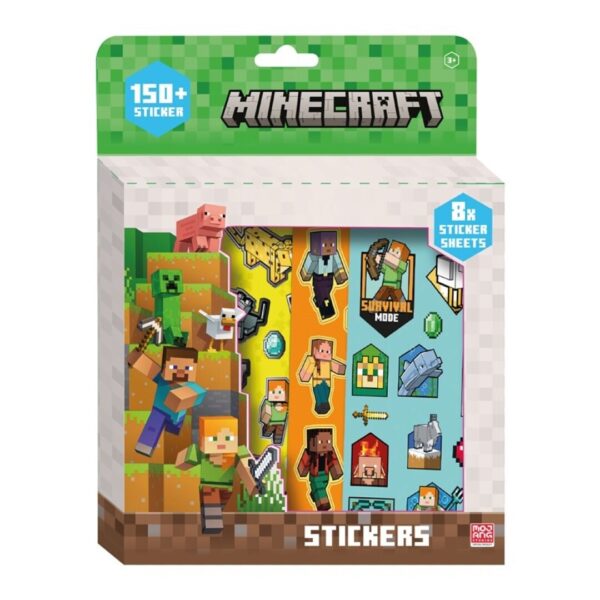 SET PEGATINAS MINECRAFT 8 HOJAS CON 150 STICKERS