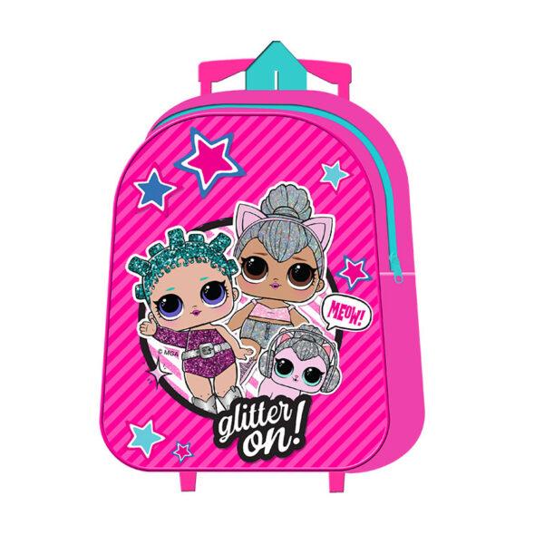 Mochila Lol Surprise Infantil C/Carro 30cm.