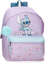 Mochila para portátil Disney Lovely Stitch  Adaptable a Carro Morado 31,5x44x15 cm