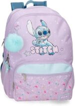 Mochila para portátil 13,3" Doble Compartimento Adaptable Disney Lovely Stitch  Morado 32x44x17 cm