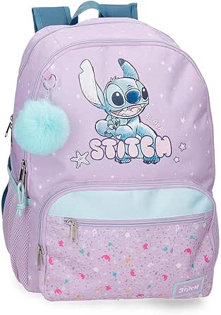 Mochila para portátil 13,3" Doble Compartimento Adaptable Disney Lovely Stitch  Morado 32x44x17 cm