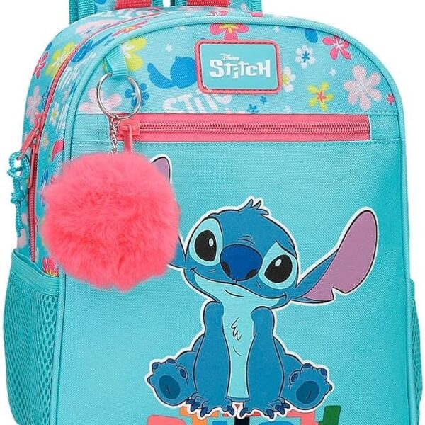 Mochila Escolar Disney Aloha Stitch Azul 23x28x10 cm