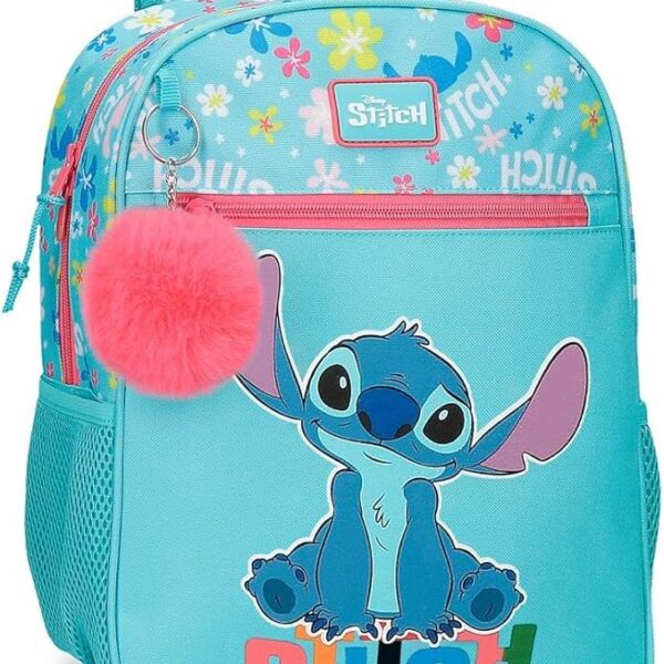 Mochila Escolar Disney Aloha Stitch Azul 27x33x11 cm