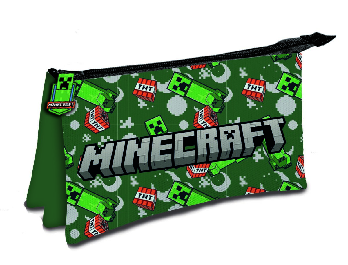 Portatodo Triple Minecraft 24X20Cm - Imagen 1