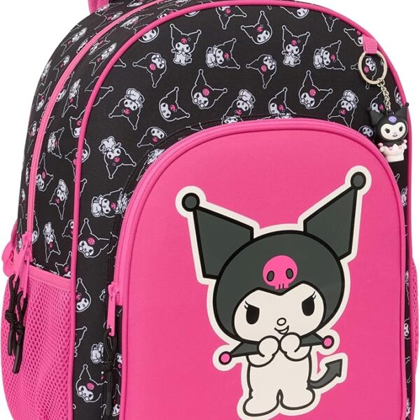 Mochila Escolar Adaptable a Carro, Kuromi 33x14x42cm