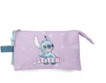 Estuche Triple Disney Lovely Stitch Morado 22x12x5 cm