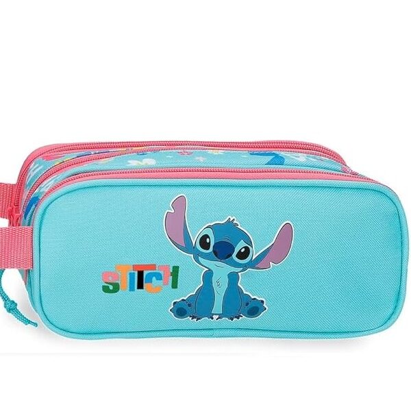 Estuche Triple Joumma Disney Aloha Stitch Azul 22x10x9 cm