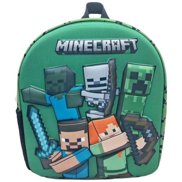 Mochila 3D Minecraft 30x26x10cm.