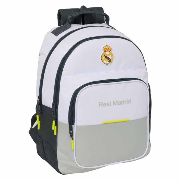 Mochila Real Madrid Con Cantoneras Adaptable 32x15x42cm.