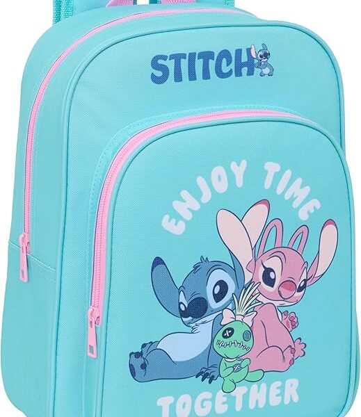 MOCHILA INFANTIL ADAPT.CARRO STITCH 26x10x34cm.