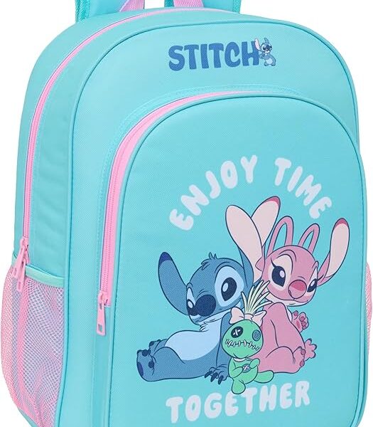 MOCHILA ADAPT.CARRO STITCH 33x14x42cm.