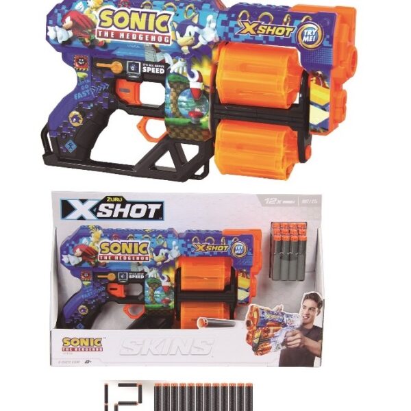 Pistola XShot Sonic Skins Incluye 12 Dardos
