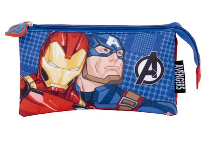 Portatodo Triple Avengers Marvel Poliester 21X11X3,5Cm