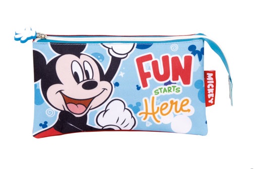 Portatodo Triple Mickey Disney Poliester 21X11X3,5Cm