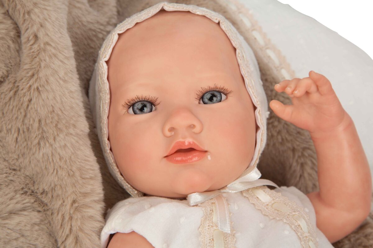 Muñeca Reborn Arias 38cm Jade Marron C/Manta (Cuerpo Vinyl, Niña ) - Imagen 3